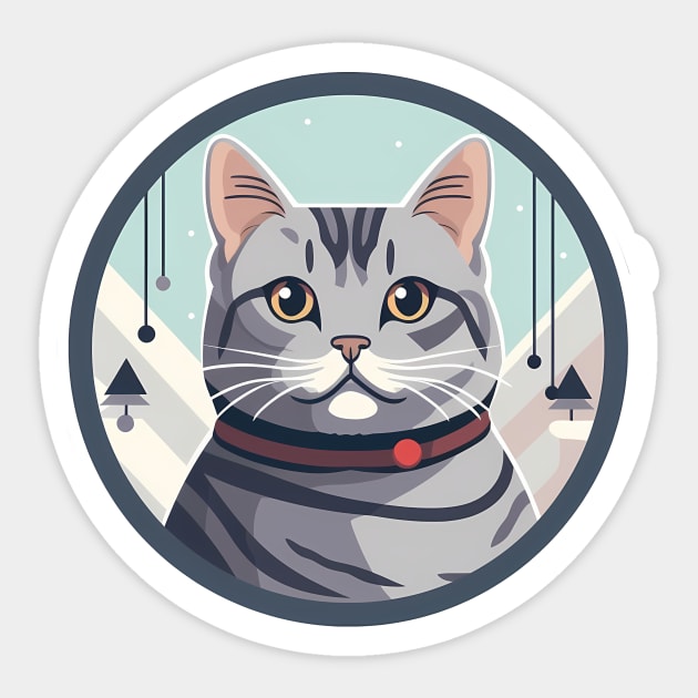 American Shorthair Cat Xmas Ornament Sticker by logiamerch